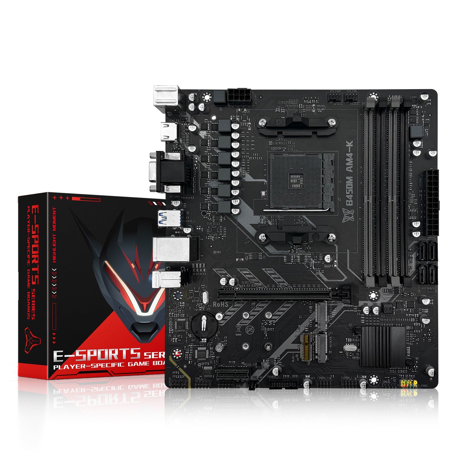 MACHINIST B450M AM4-K Motherboard for AMD Ryzen 1-5th gen CPUs DDR4 M-ATX