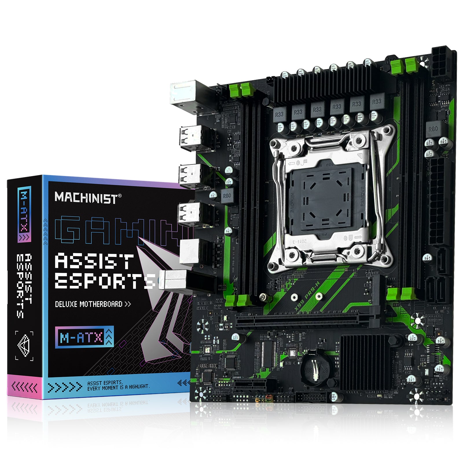 MACHINISIT X99 PR9-H LGA 2011-3 Motherboard Micro ATX for Intel Xeon E5 V3 V4 DDR4