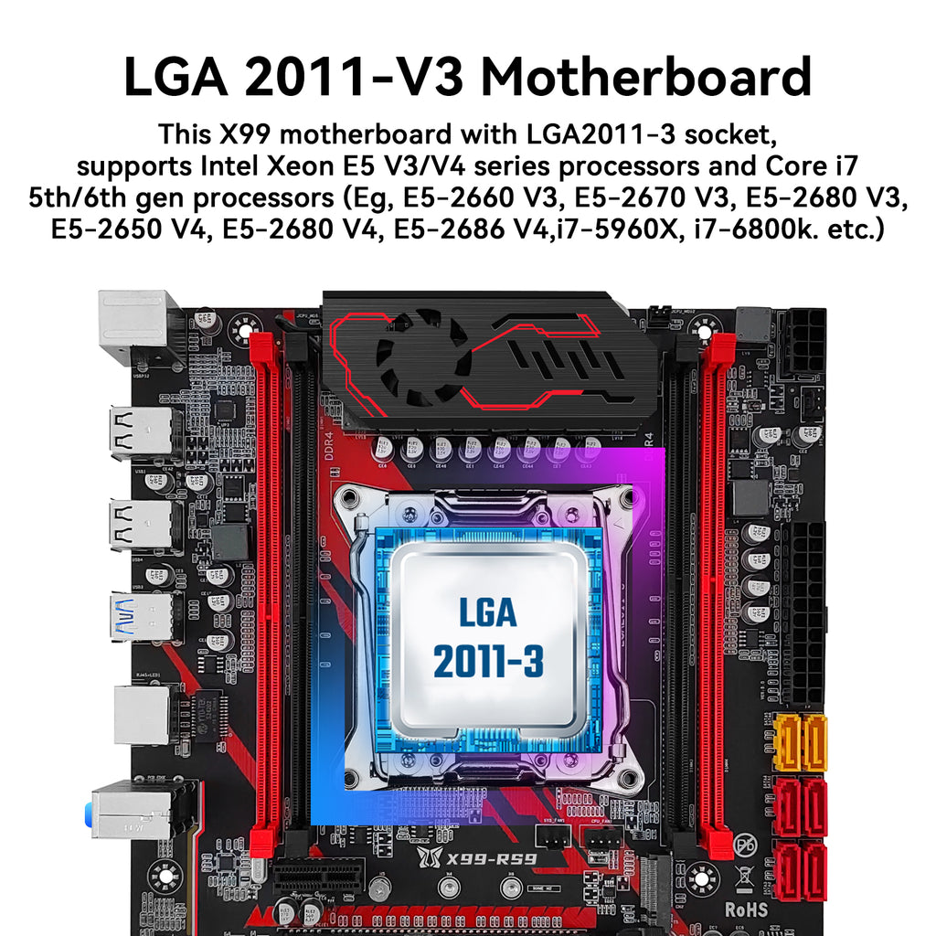 MACHINIST X99 RS9 Motherboard LGA 2011-3 for Intel Xeon E5 V3/V4 Core i7 DDR4