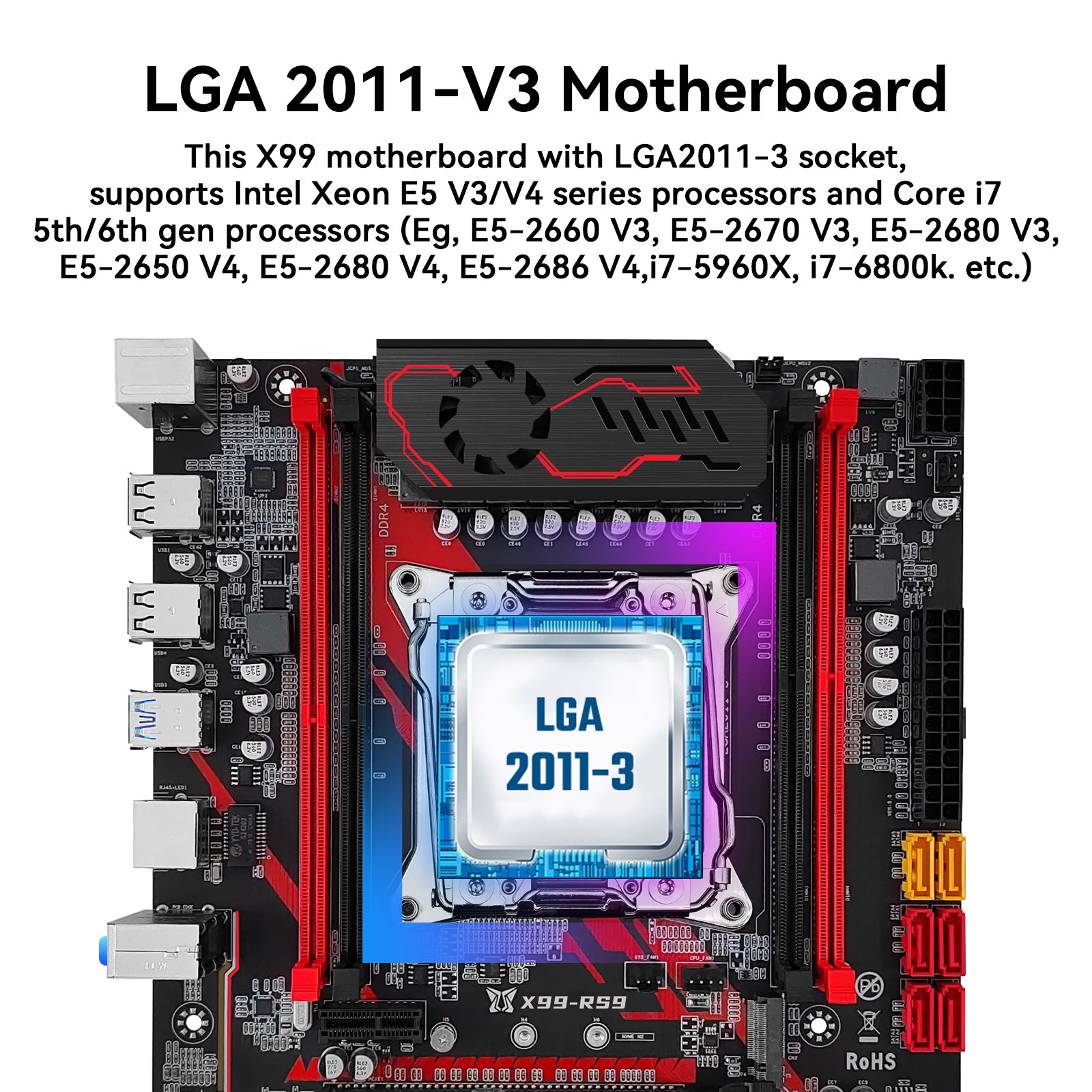 MACHINIST X99 RS9 Motherboard LGA 2011-3 for Intel Xeon E5 V3/V4 Core i7 DDR4