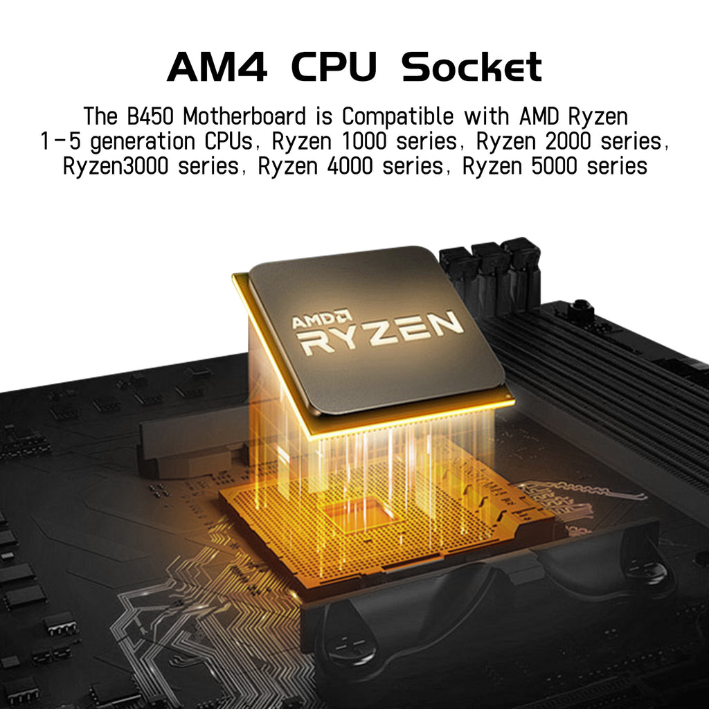 MACHINIST B450M AM4-K Motherboard for AMD Ryzen 1-5th gen CPUs DDR4 M-ATX