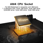 MACHINIST B450M AM4-K Motherboard for AMD Ryzen 1-5th gen CPUs DDR4 M-ATX