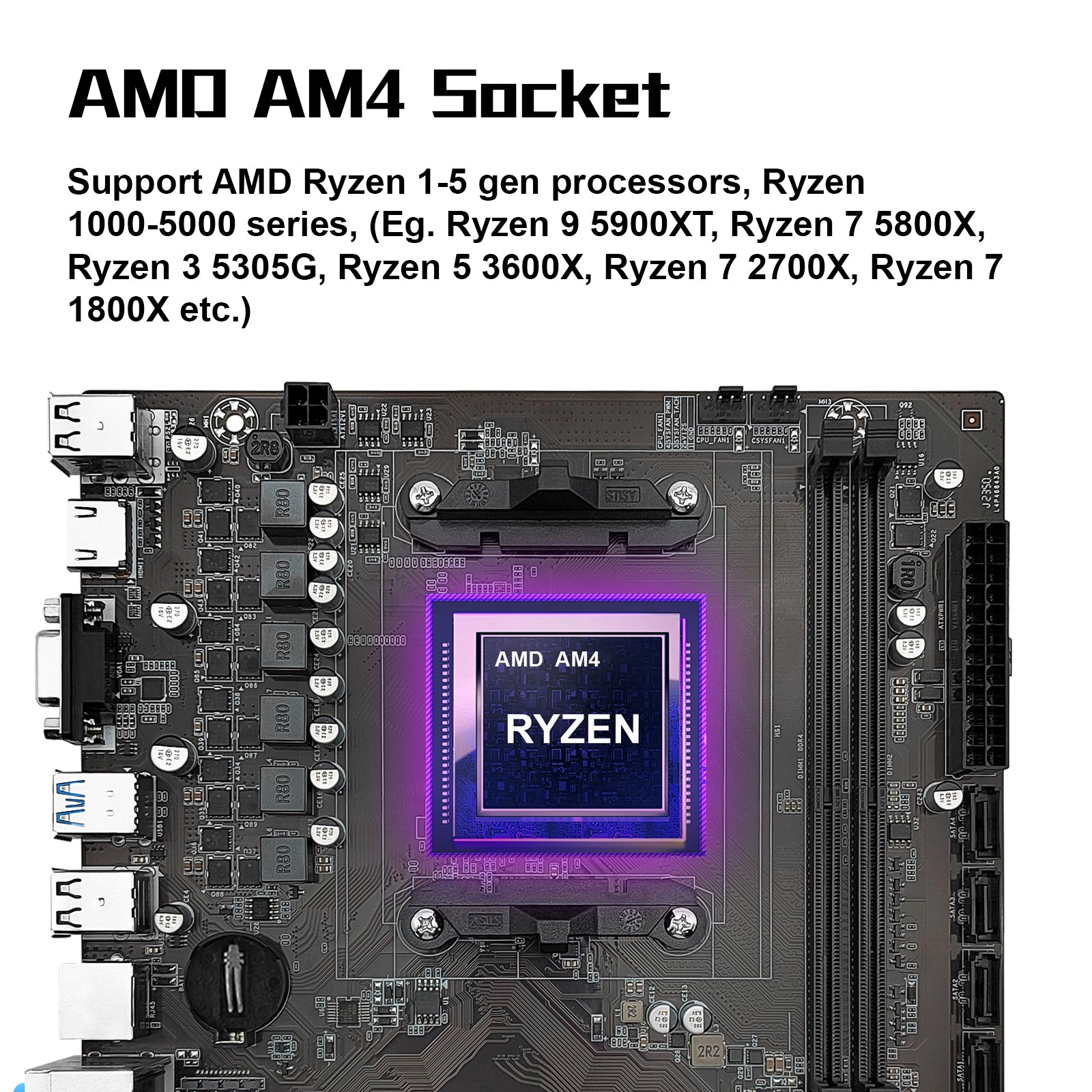 MACHINIST B450 Motherboard for AMD AM4 Socket Ryzen 1-5th gen CPUs DDR4