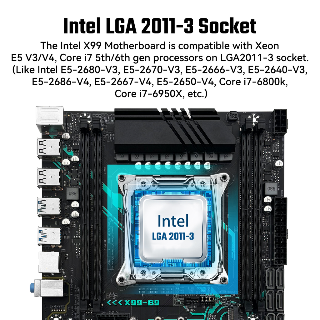 MACHINIST X99 B9 Motherboard LGA 2011-3 for Intel Xeon E5 V3/V4 Core i7 DDR4 M-ATX