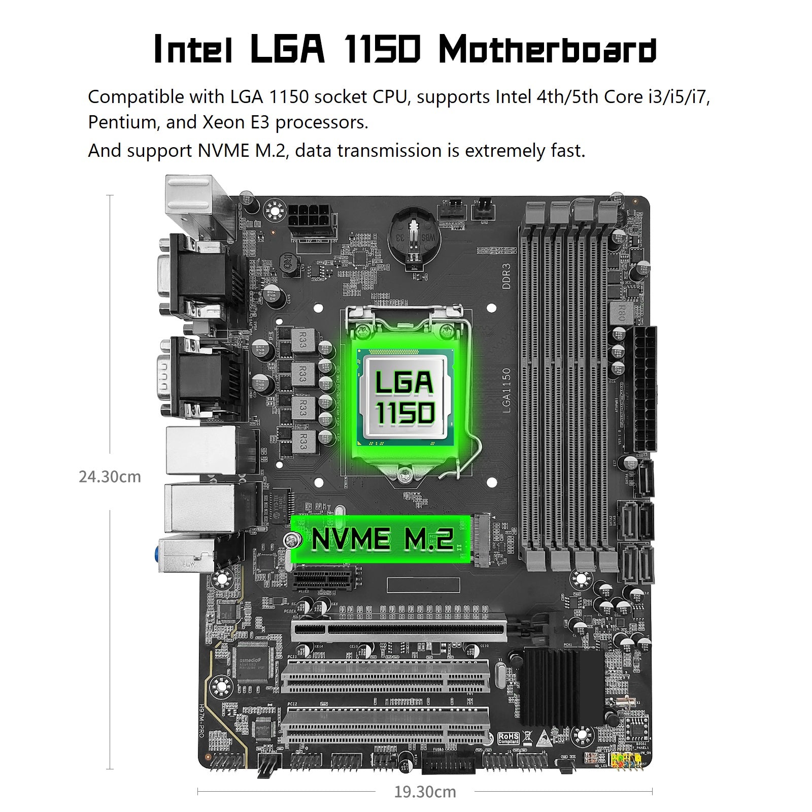 MACHINIST H97M PRO LGA 1150 Motherboard for Intel Core i3/i5/i7 DDR3