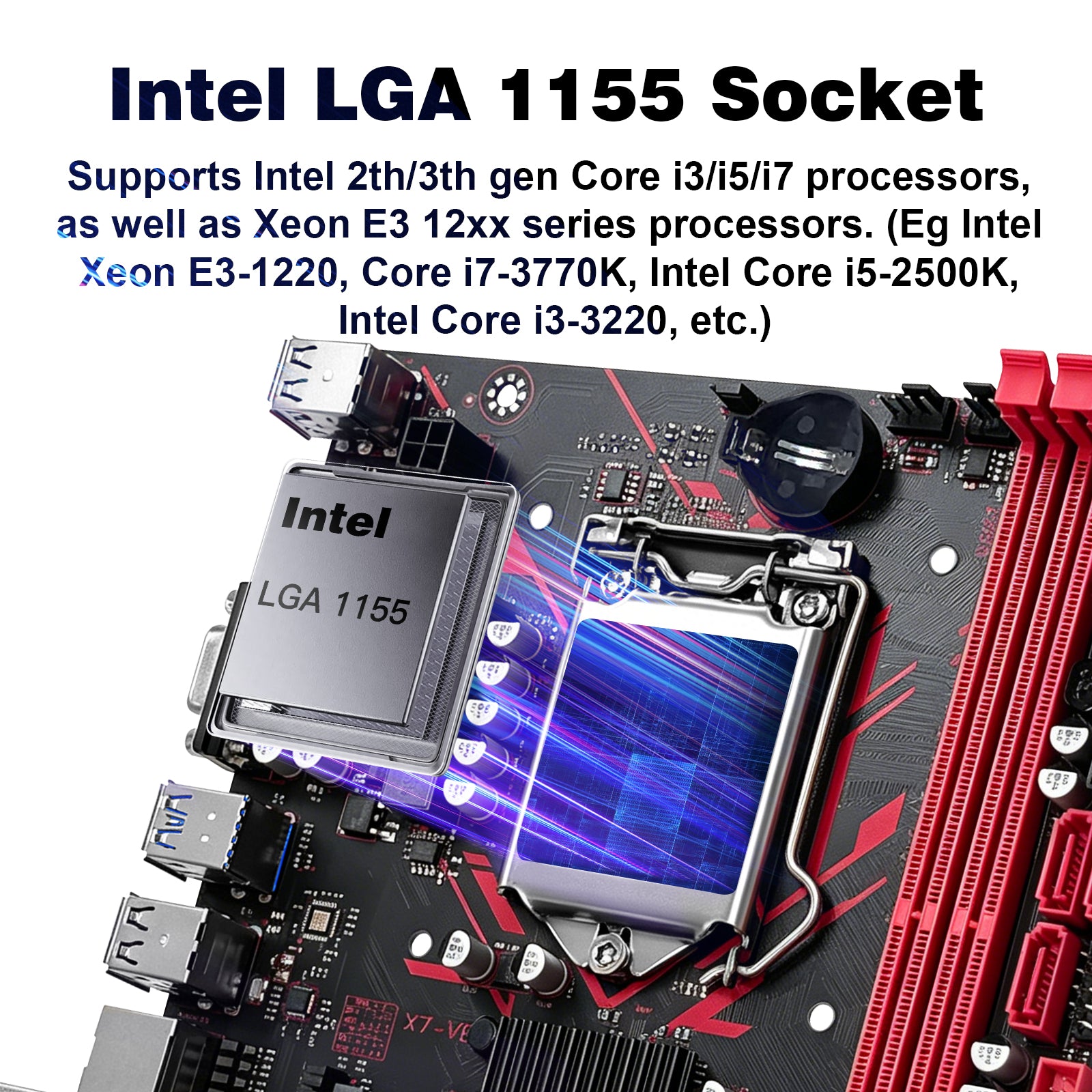 MACHINIST B75 X7 VB Motherboard Compatible with Intel LGA 1155 Core i7 i5 i3 DDR3 Mini ITX