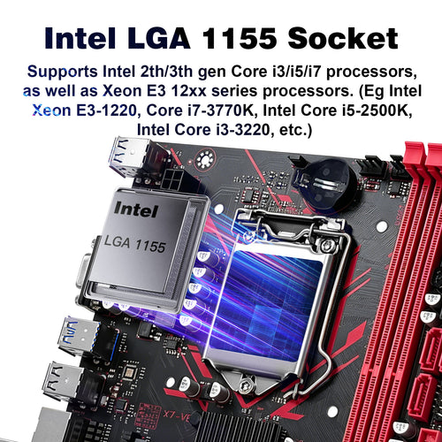 MACHINIST B75 X7 VB Motherboard Compatible with Intel LGA 1155 Core i7 i5 i3 DDR3 Mini ITX