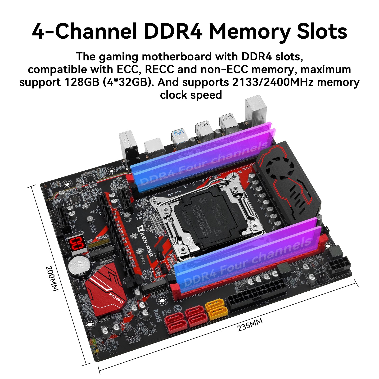 MACHINIST X99 RS9 Motherboard LGA 2011-3 for Intel Xeon E5 V3/V4 Core i7 DDR4