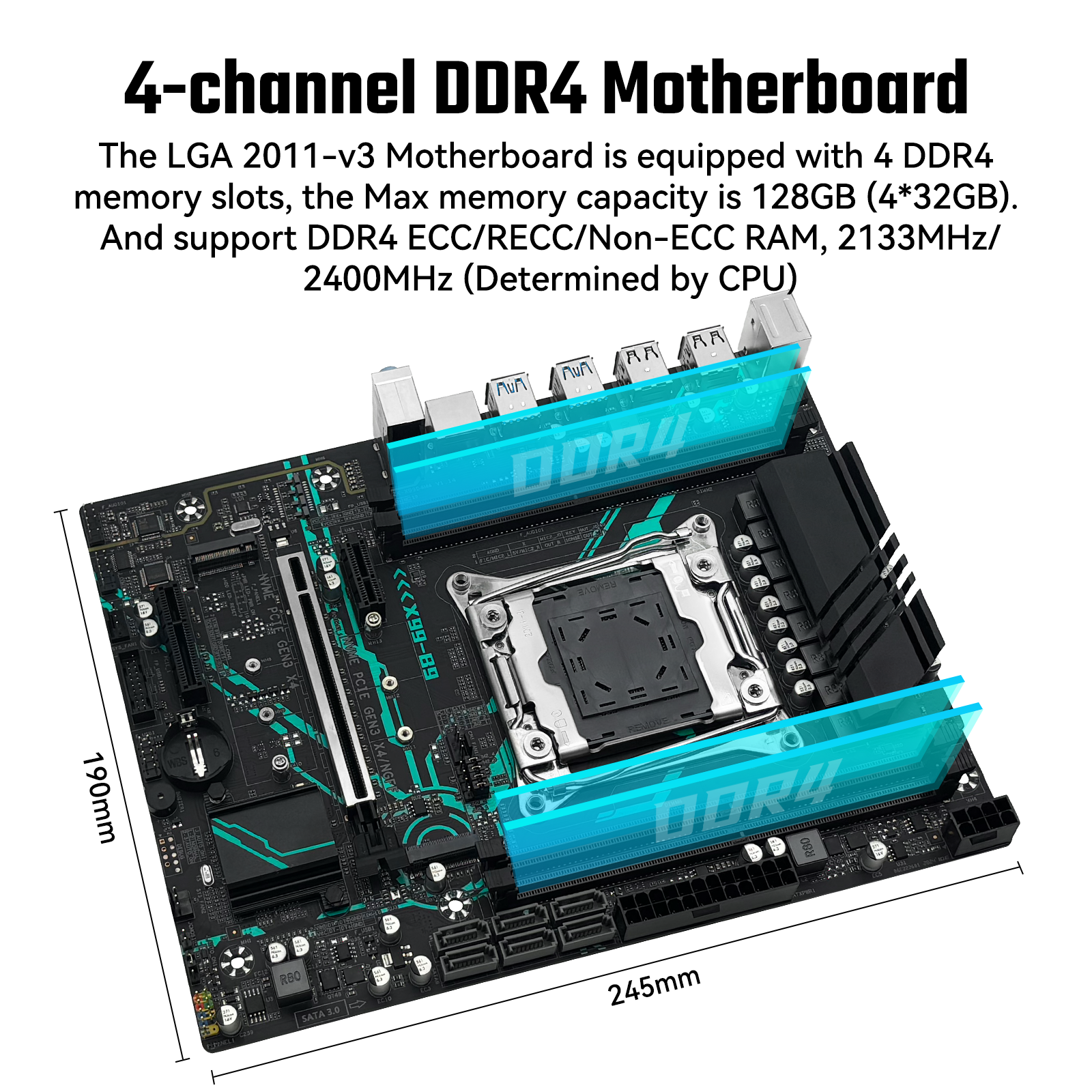 MACHINIST X99 B9 Motherboard LGA 2011-3 for Intel Xeon E5 V3/V4 Core i7 DDR4 M-ATX