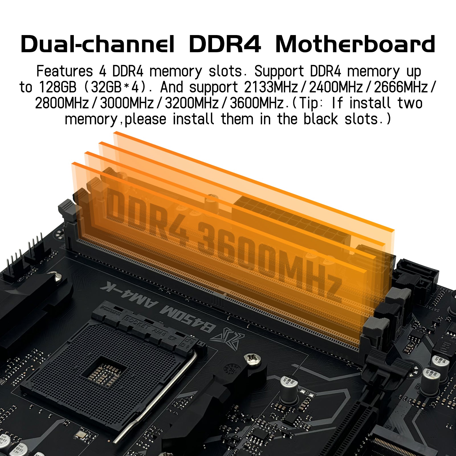 MACHINIST B450M AM4-K Motherboard for AMD Ryzen 1-5th gen CPUs DDR4 M-ATX