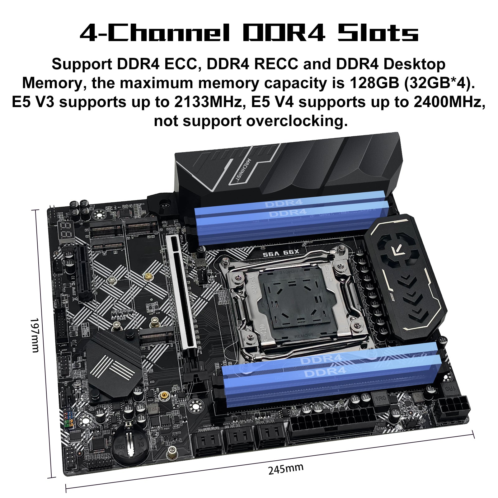 MACHINIST X99 V9S Motherboard LGA 2011-3 for Intel Xeon E5 V3 V4 DDR4 M-ATX