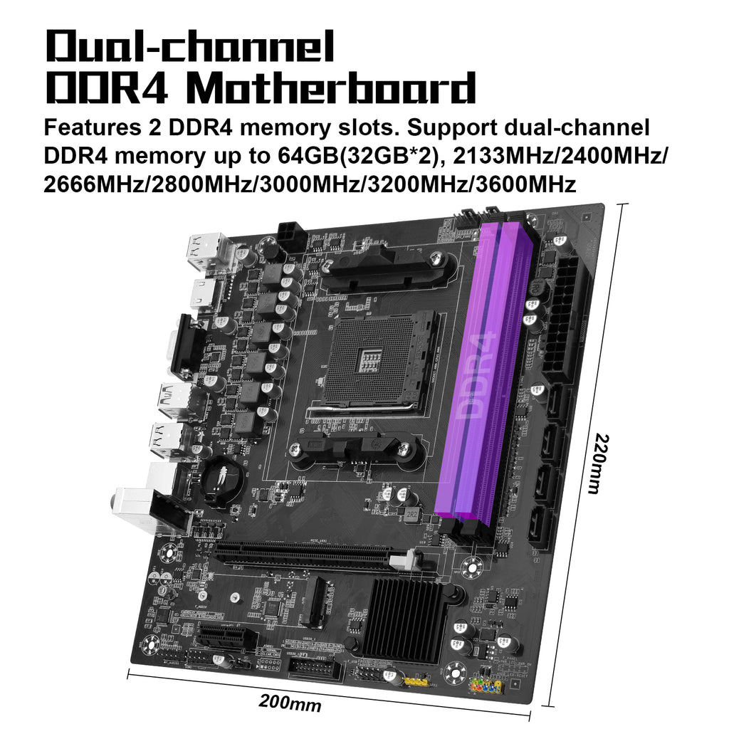 MACHINIST B450 Motherboard for AMD AM4 Socket Ryzen 1-5th gen CPUs DDR4