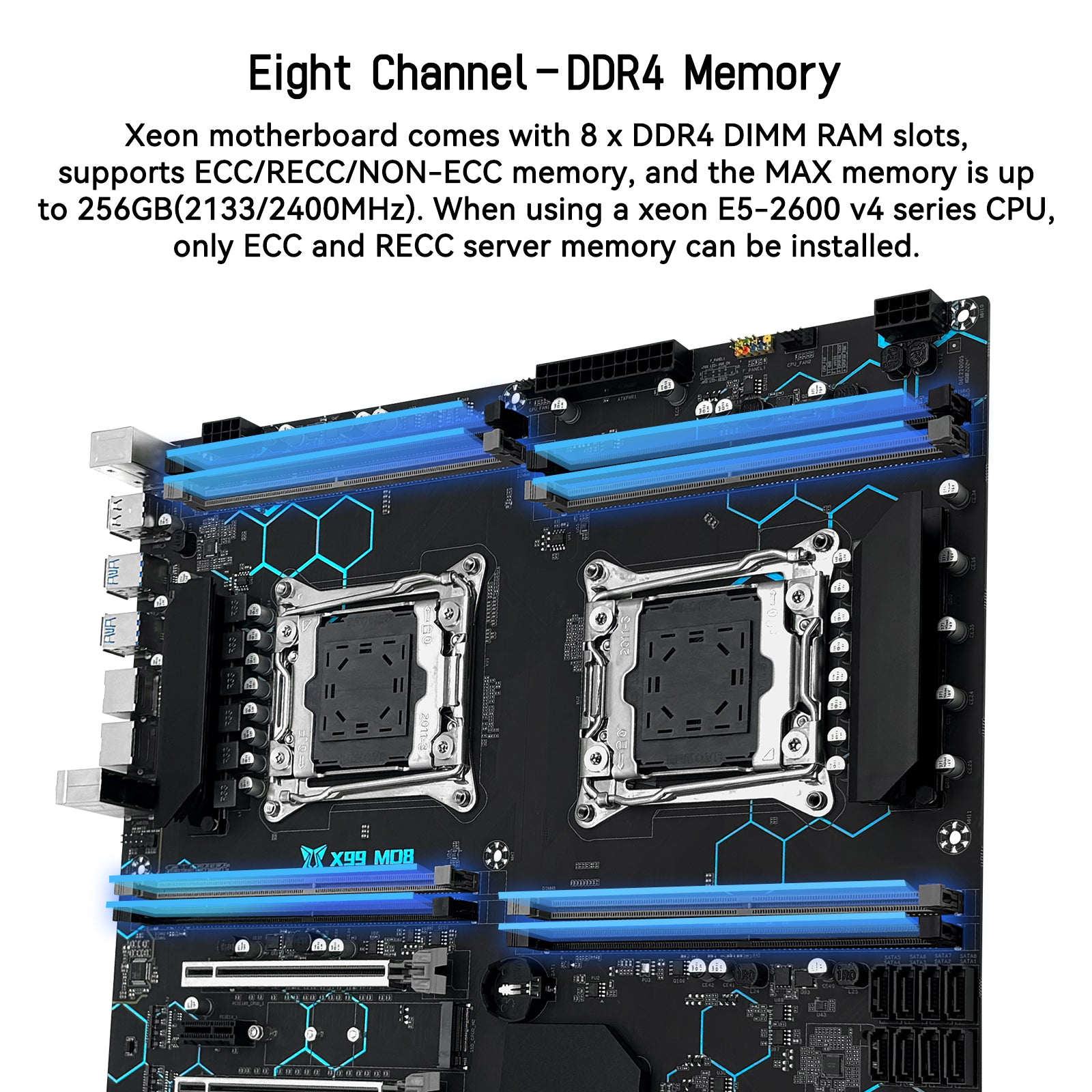 MACHINIST X99 MD8 Dual CPU Motherboard for Intel LGA 2011-3 Xeon E5 v3 v4 DDR4 E-ATX