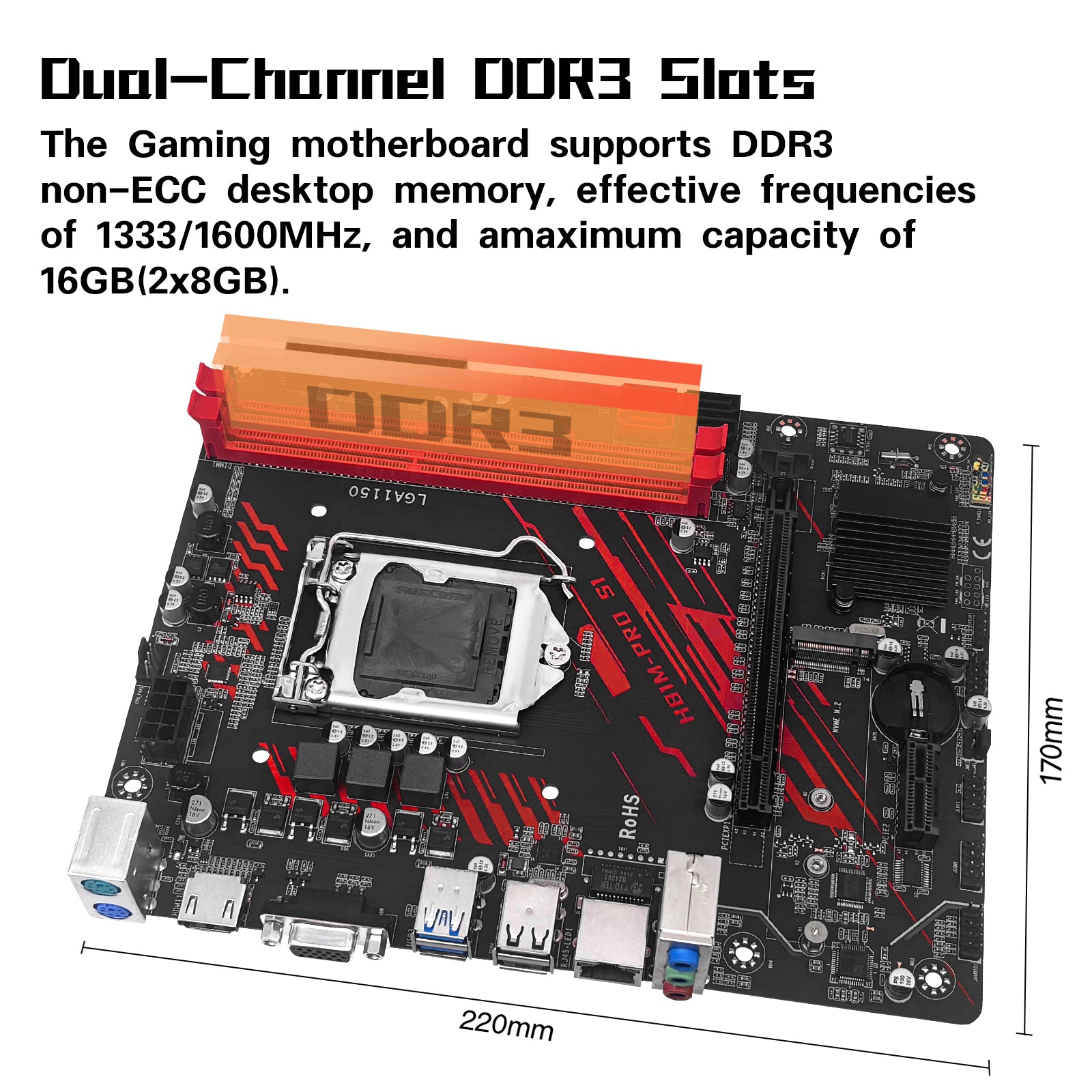 MACHINIST LGA 1150 Motherboard H81M PRO S1 Compatible with Intel Core i3 i5 i7 DDR3