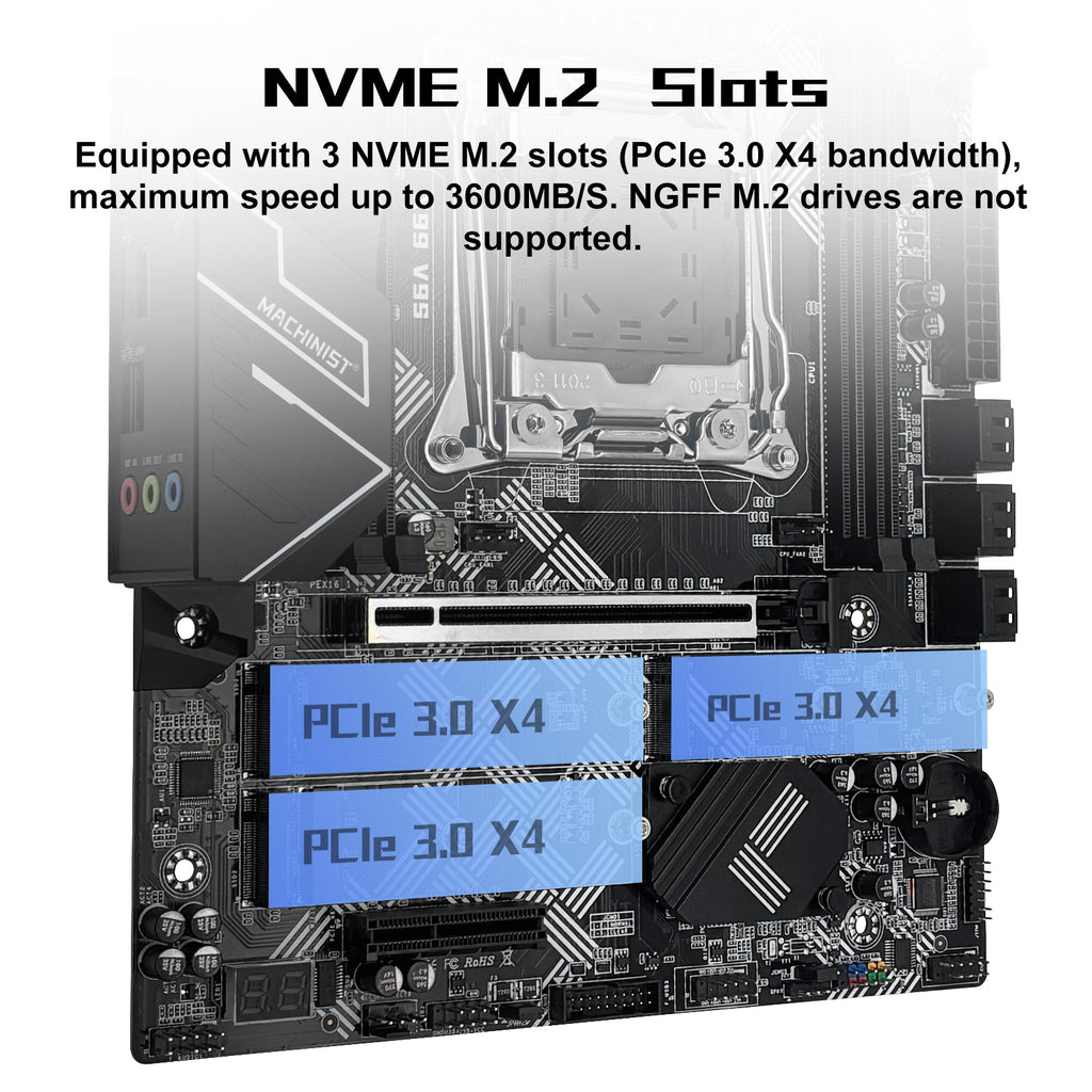 MACHINIST X99 V9S Motherboard LGA 2011-3 for Intel Xeon E5 V3 V4 DDR4 M-ATX