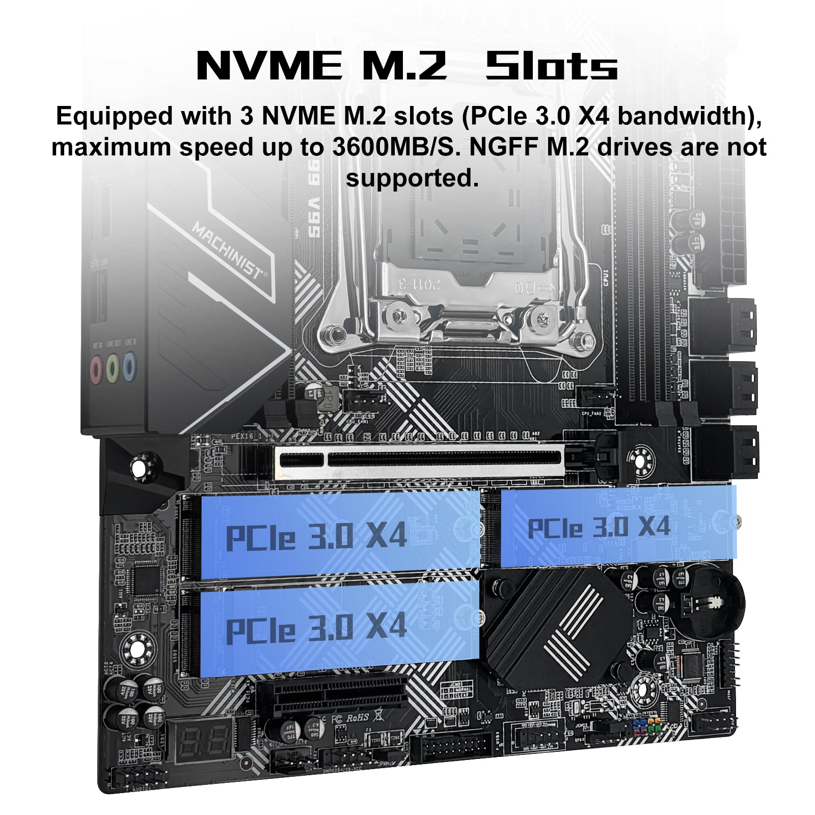 MACHINIST X99 V9S Motherboard LGA 2011-3 for Intel Xeon E5 V3 V4 DDR4 M-ATX
