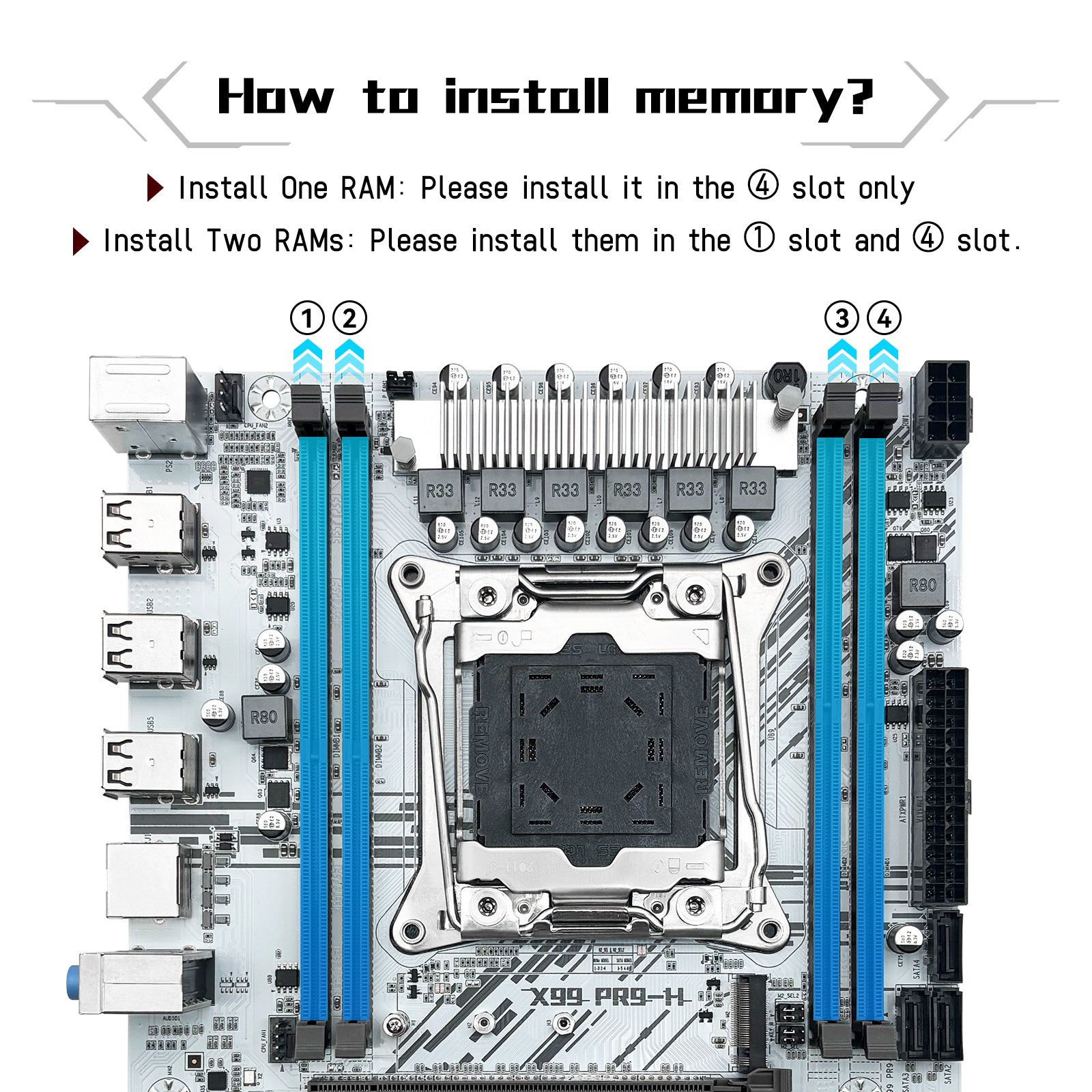 MACHINIST X99 PR9-H1 LGA 2011-3 Motherboard for Intel Xeon E5 V3/V4 Core i7 DDR4 Micro ATX