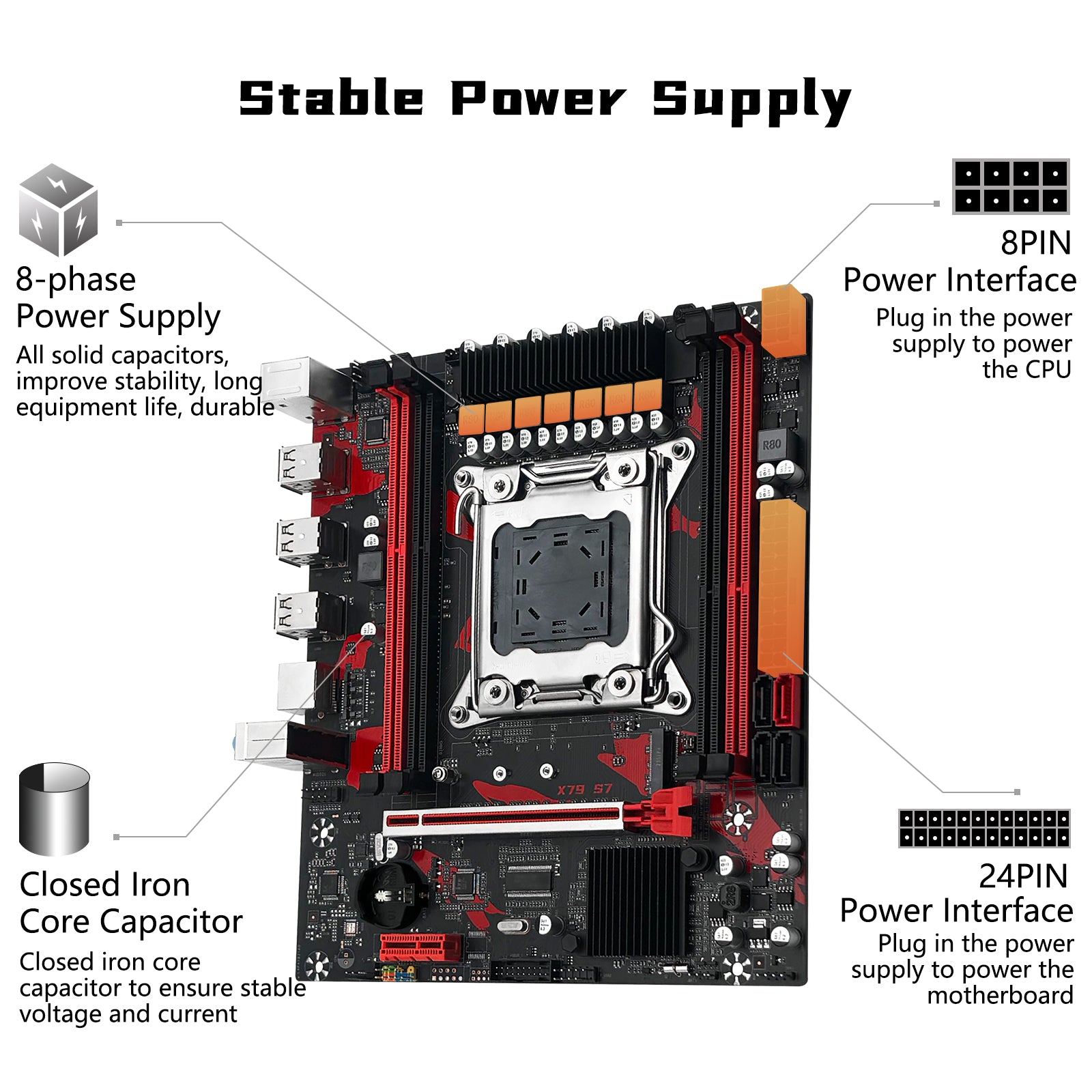 MACHINIST X79 S7 Motherboard Compatible with Intel LGA 2011 Xeon E5 DDR3
