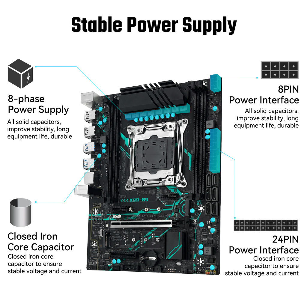 MACHINIST X99 B9 Motherboard LGA 2011-3 for Intel Xeon E5 V3/V4 Core i7 DDR4 M-ATX
