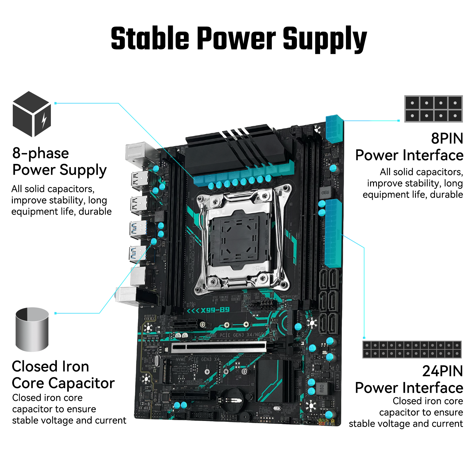 MACHINIST X99 B9 Motherboard LGA 2011-3 for Intel Xeon E5 V3/V4 Core i7 DDR4 M-ATX