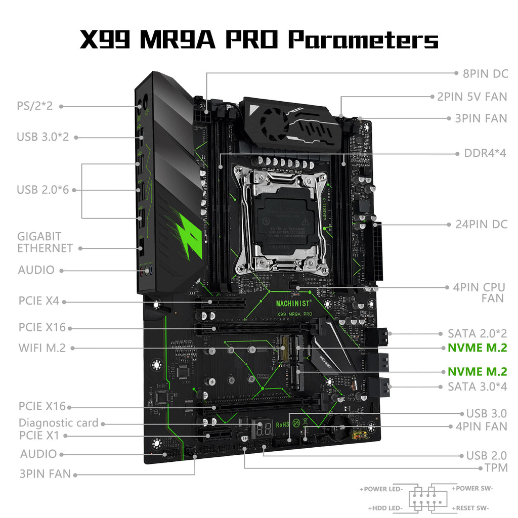 MACHINIST X99 MR9A PRO LGA 2011-3 Motherboard for Intel XEON E5 V3/V4 Core i7 DDR4