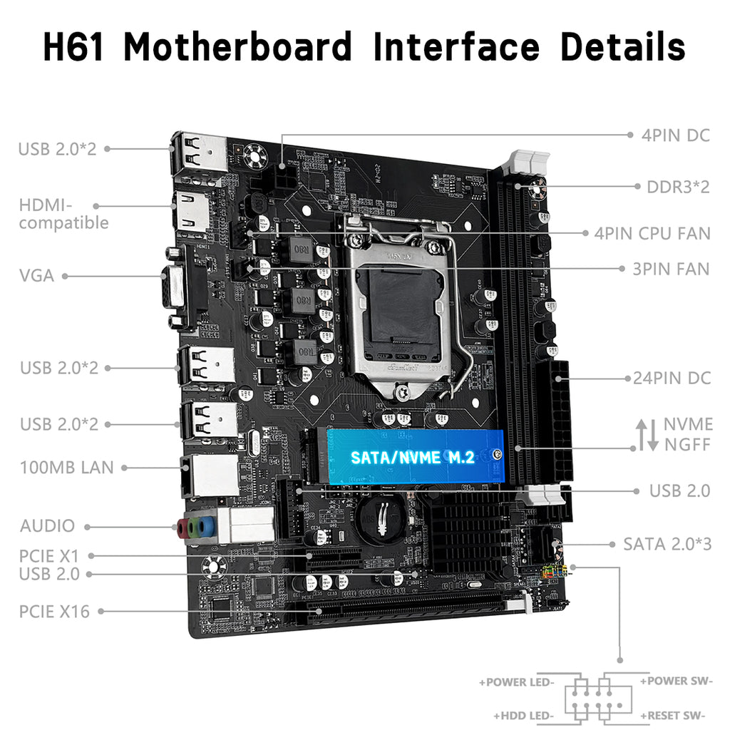 MACHINIST H61C Motherboard LGA 1155 for Intel Core i3,i5,i7/Xeon E3 V2 DDR3