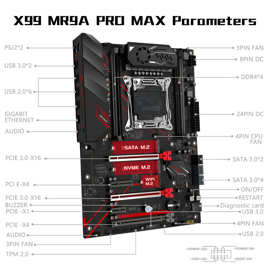 MACHINIST X99 MR9A PRO MAX Motherboard for Intel LGA 2011-3 XEON E5 V3/V4 DDR4