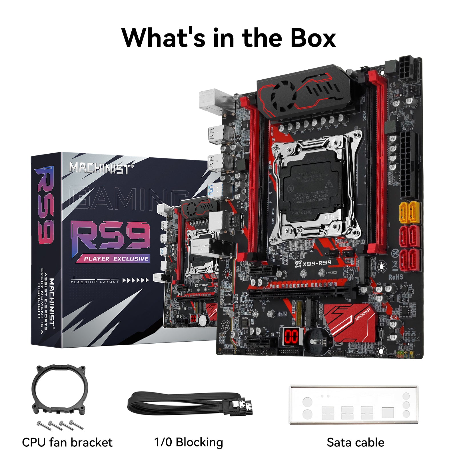 MACHINIST X99 RS9 Motherboard LGA 2011-3 for Intel Xeon E5 V3/V4 Core i7 DDR4