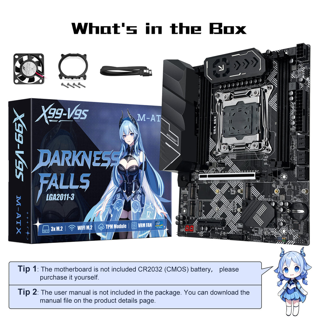 MACHINIST X99 V9S Motherboard LGA 2011-3 for Intel Xeon E5 V3 V4 DDR4 M-ATX