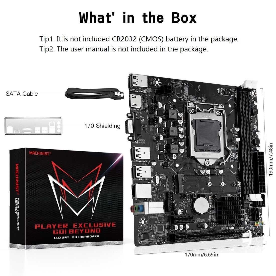 MACHINIST H61C Motherboard LGA 1155 for Intel Core i3,i5,i7/Xeon E3 V2 DDR3