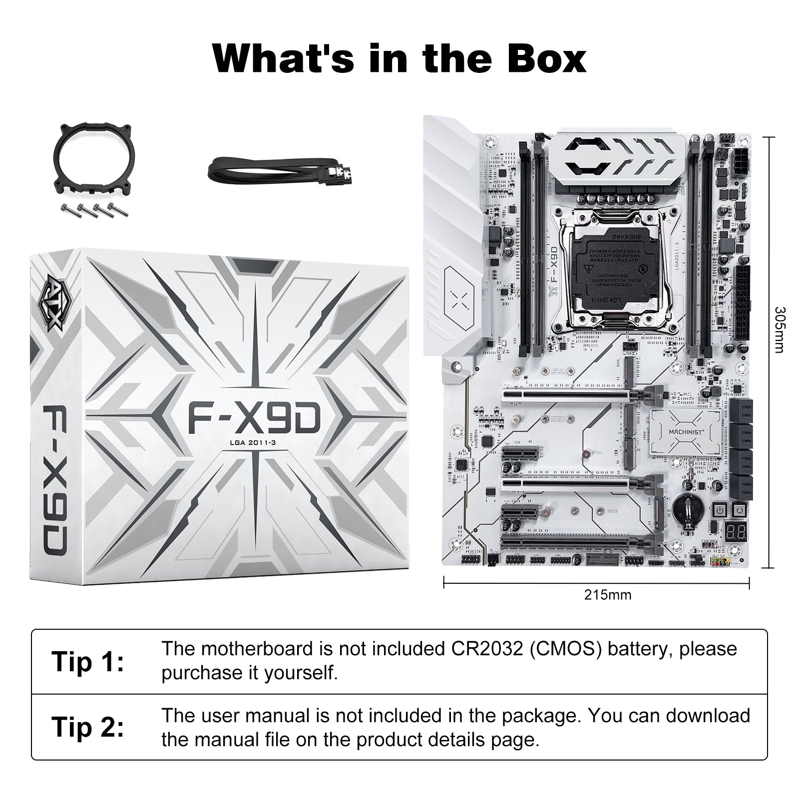 MACHINIST X99 F-X9D Motherboard for Intel LGA 2011-3 CPUs Xeon E5 V3 V4