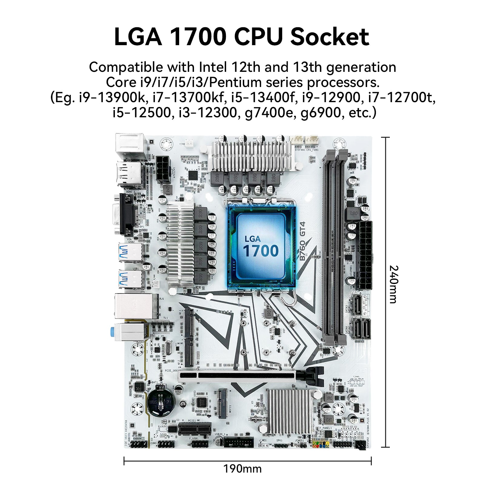 MACHINIST B760 GT4 Motherboard Compatible with Intel 12th/13th LGA 1700 CPUs