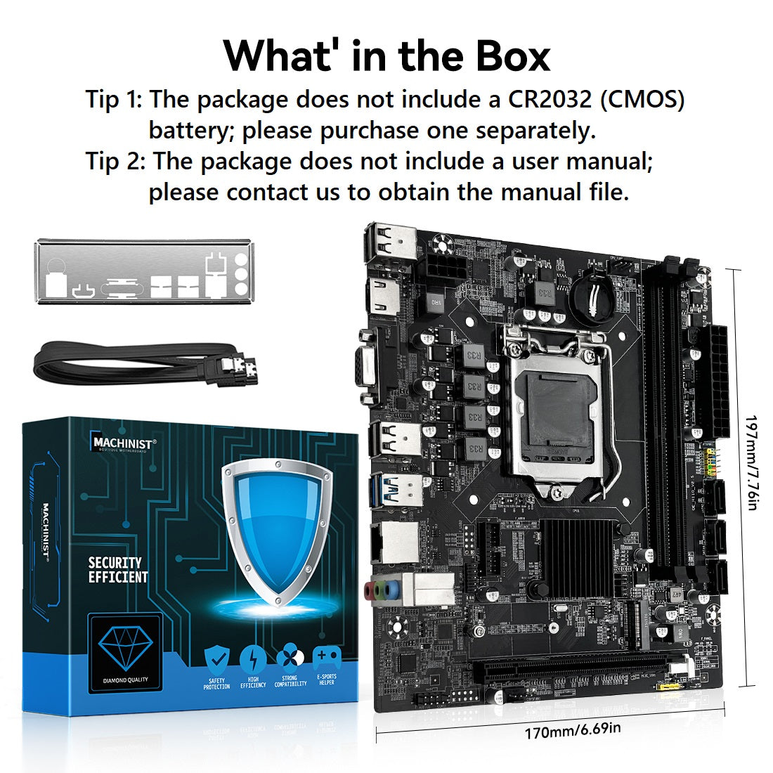 MACHINIST H110 LGA 1151 Motherboard Compatible with Intel Core 6th 7th i3/i5/i7 DDR4