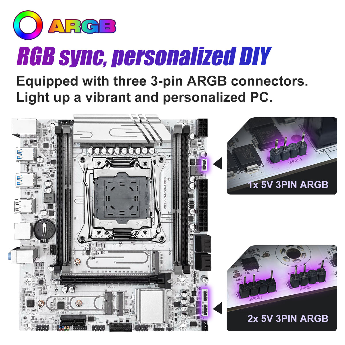 MACHINIST X99 D4/D3-AGRB Motherboard for Intel LGA 2011-3 CPUs, with DDR3 and DDR4 Slots