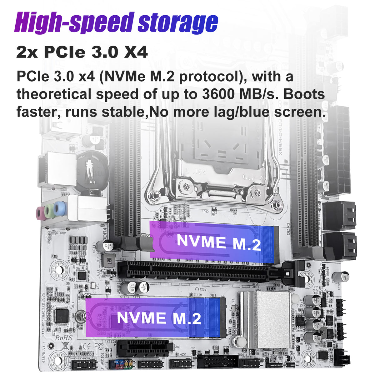 MACHINIST X99 D4/D3-AGRB Motherboard for Intel LGA 2011-3 CPUs, with DDR3 and DDR4 Slots